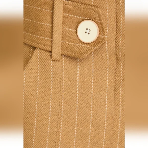 17. NWT VERONICA BEARD SUNNY PINSTRIPED LINEN BLEND TWILL WIDE LEG PANTS